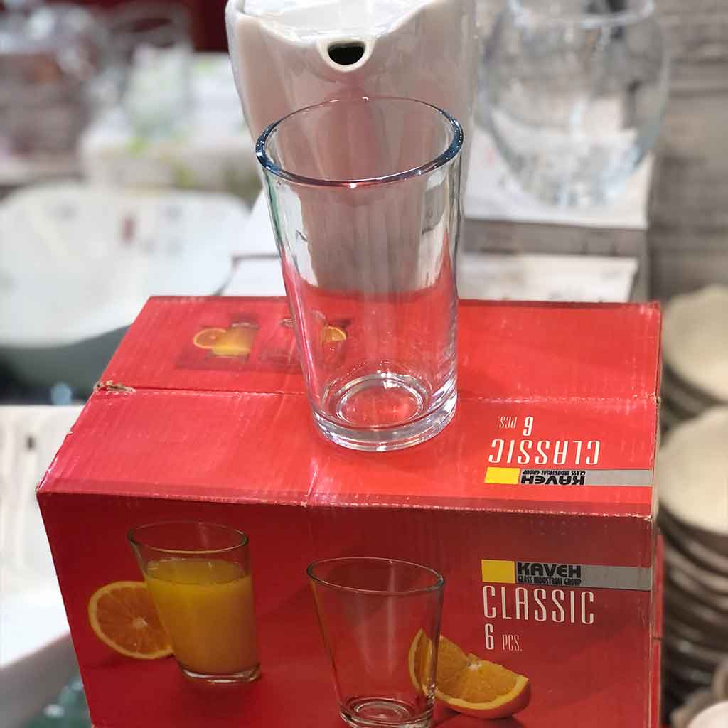 لیوان بلور کاوه مدل کلاسیک مجموعه شش عددی