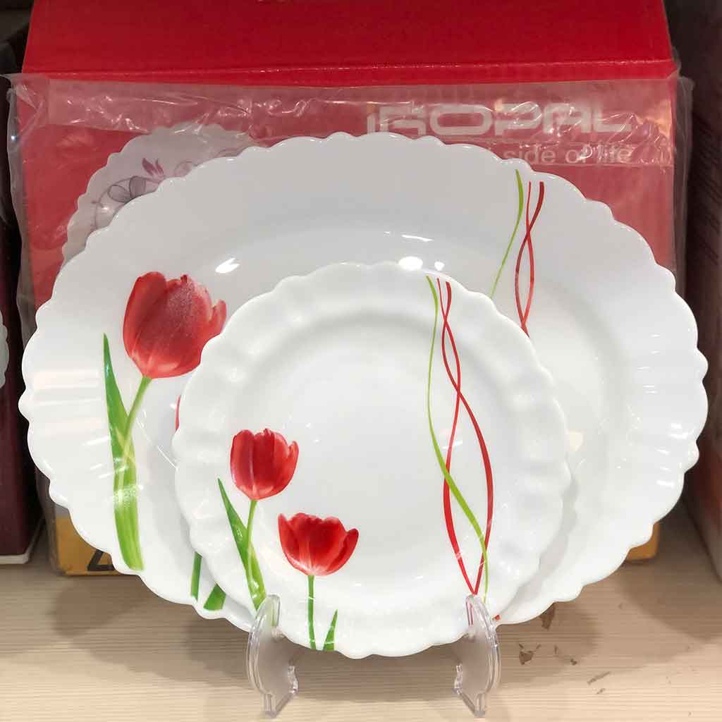 سرویس غذاخوری ۲۵ پارچه آرکوپال طرح لورنزا قرمز