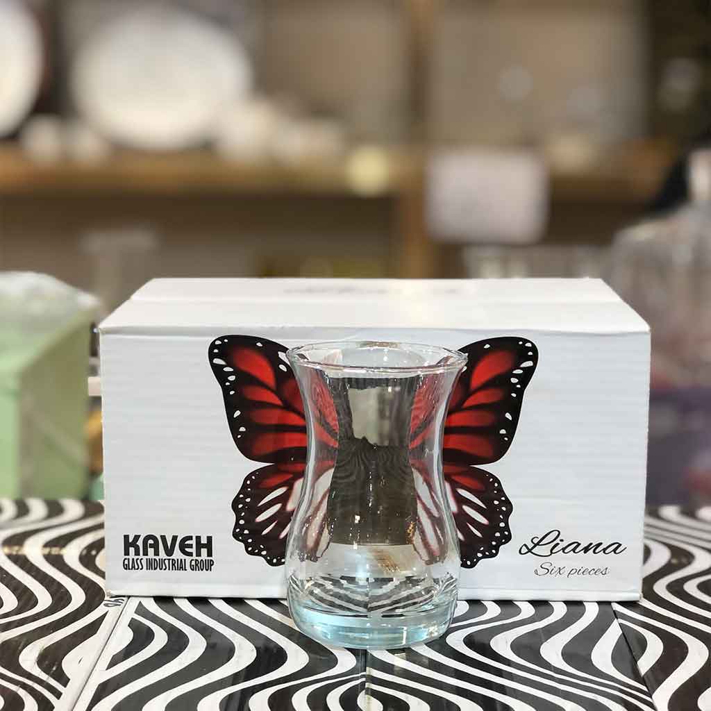 استکان بلور کاوه مدل پروانه