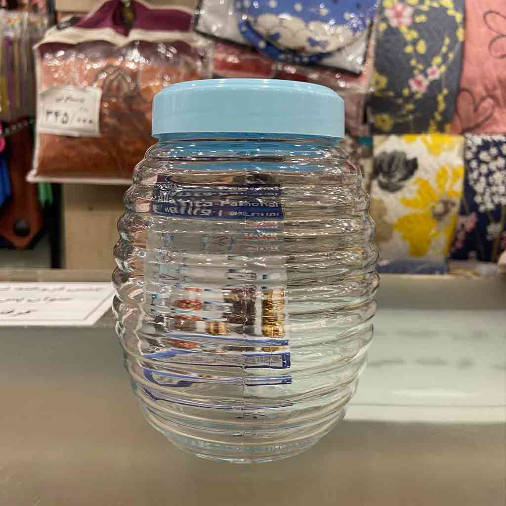 ظرف درب دار شیشه ای طرح کندو