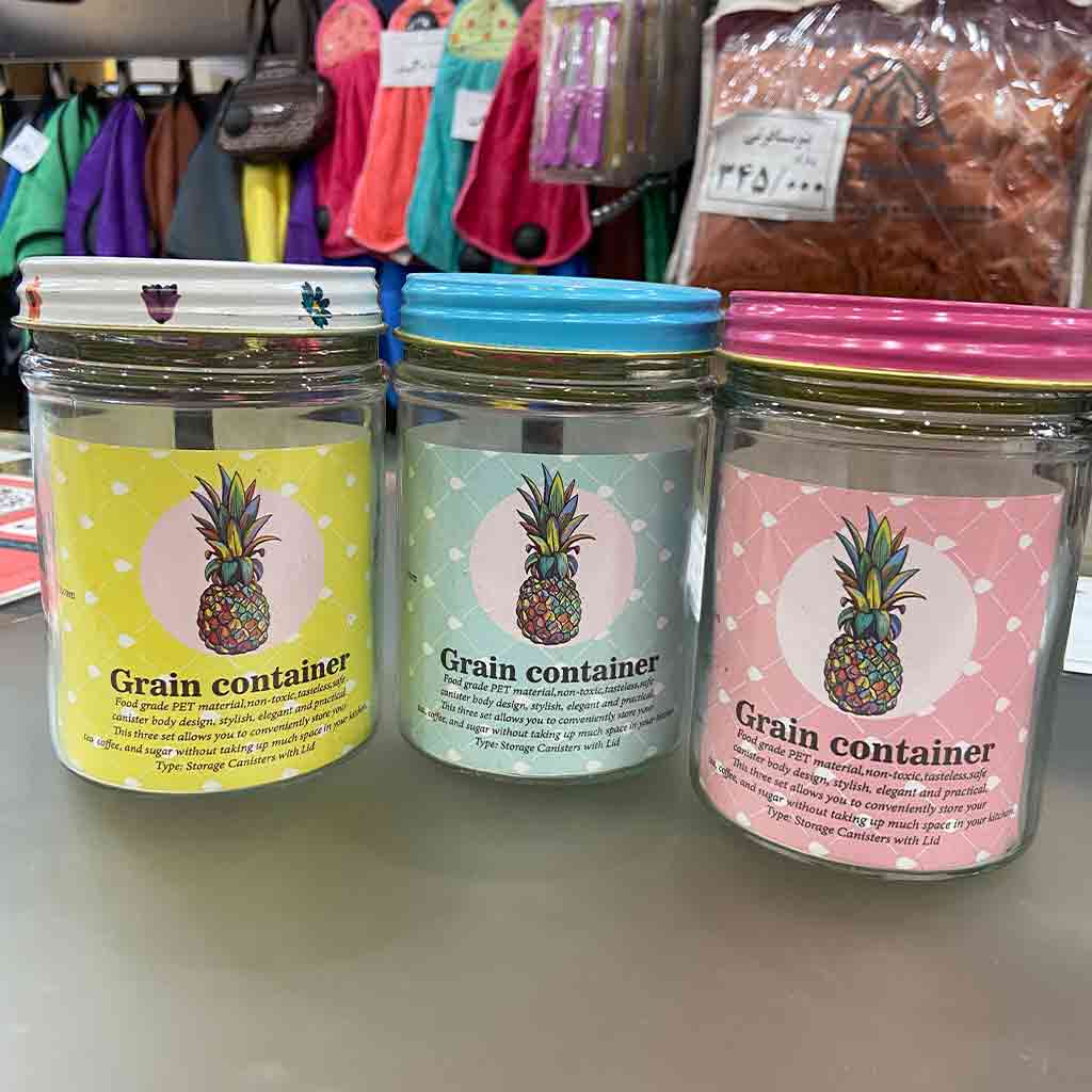 قوطی های شیشه ایی درب دار رنگی