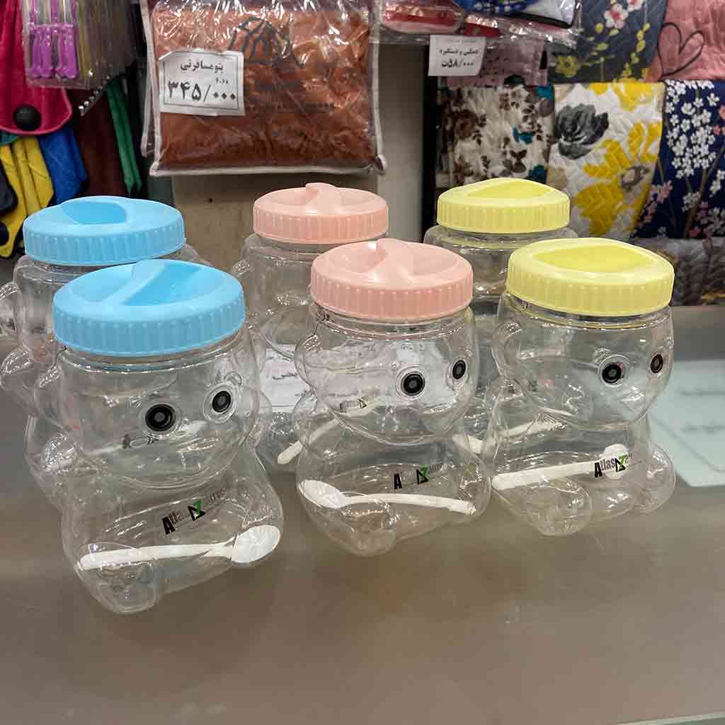 ظرف پلاستیکی عسل طرح خرسی