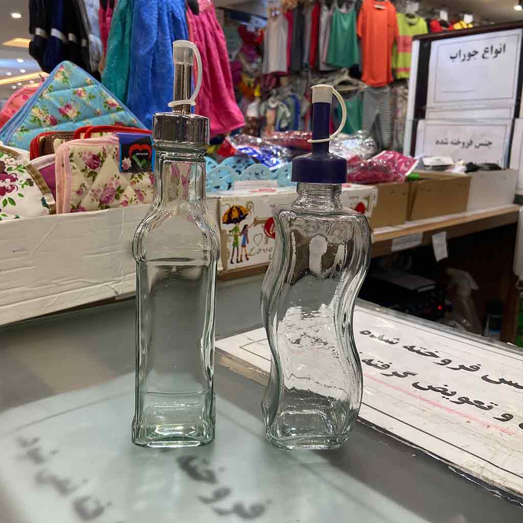 ظرف جای آبلیمو و روغن زیباسازان شیشه ای