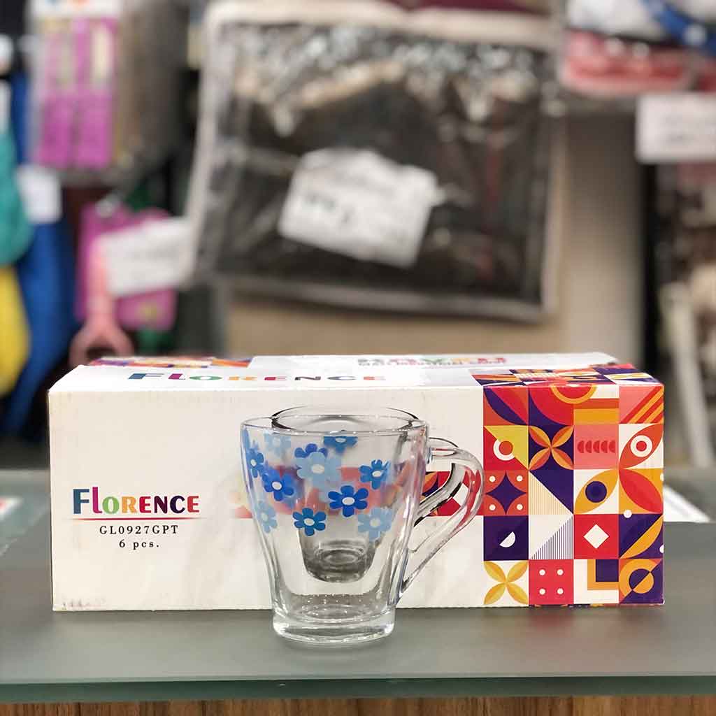 لیوان فلورانس چاپی اسپرینگ آبی