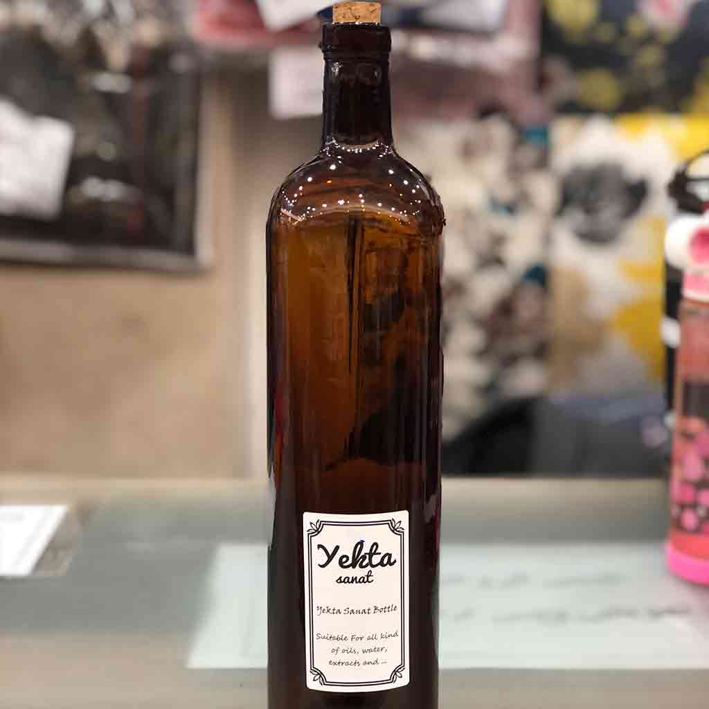 بطری یک لیتری قهوه ای چوب پنبه خور