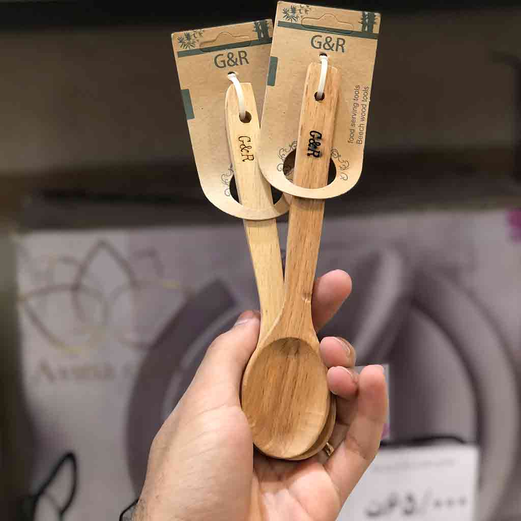 قاشق چوبی آشپزی ساده