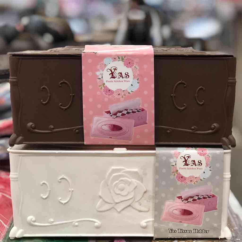 جعبه و جا دستمالی پلاستیکی رز