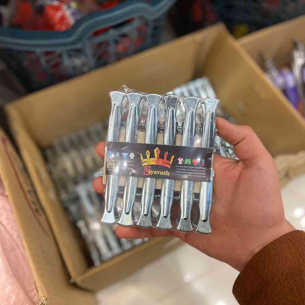 گیره 12 تایی فلزی لباس