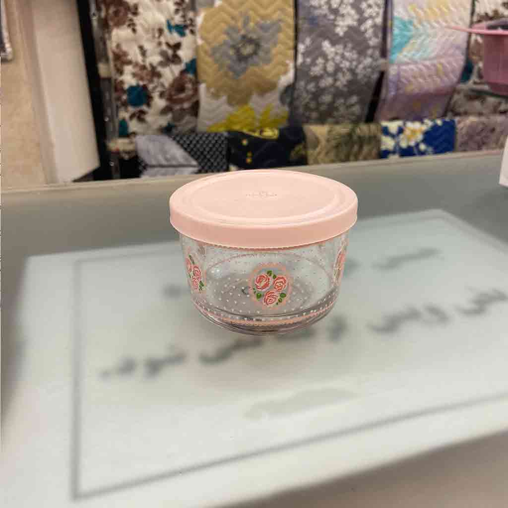 ظرف شیشه ای دربدار گرد کوچک برند کاوه