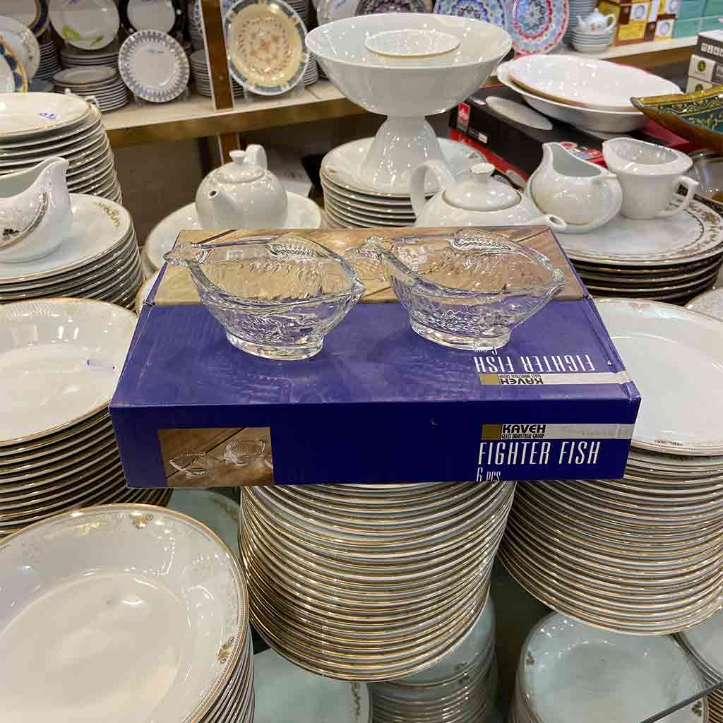 کاسه فایتر فیش کادویی سفید کاوه