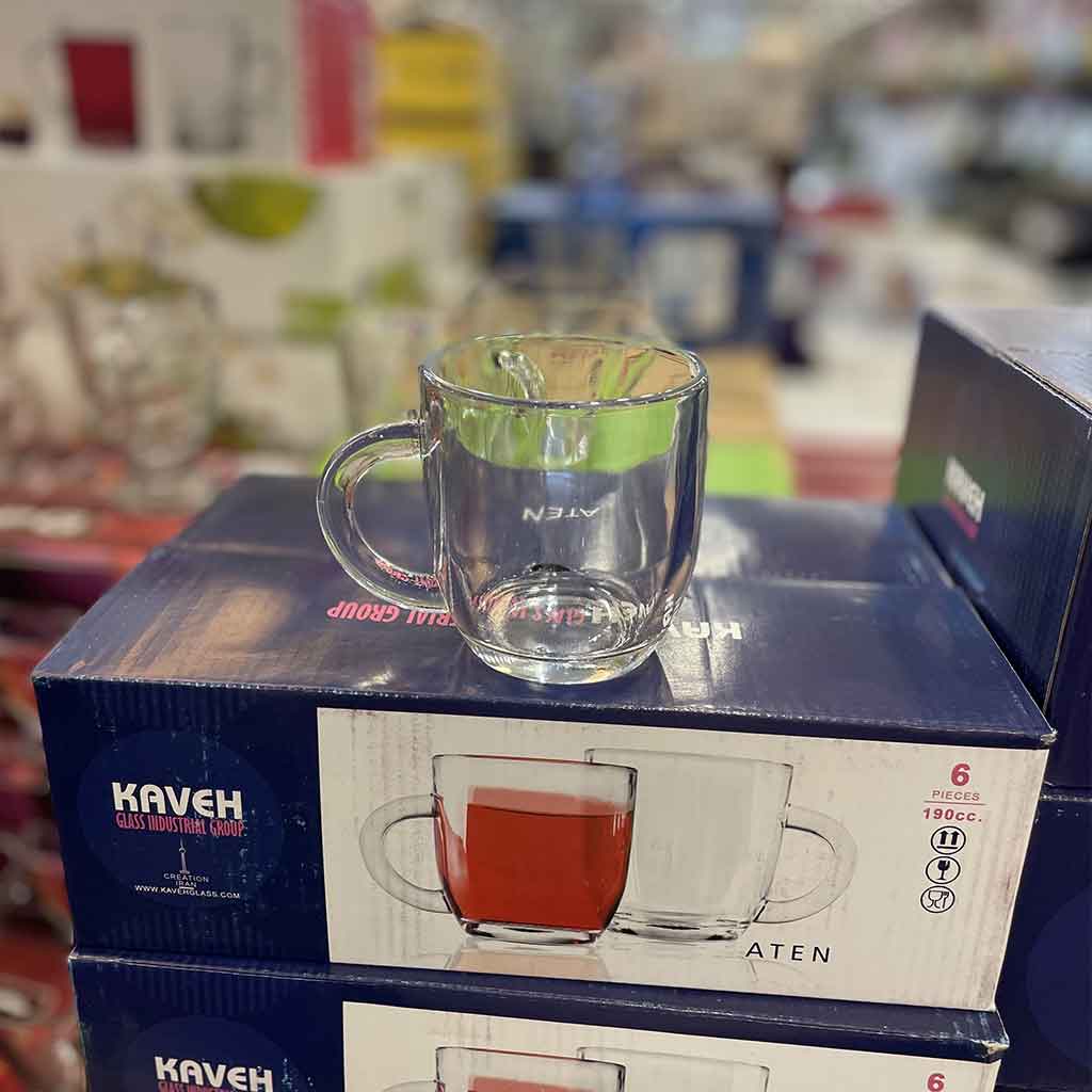 لیوان دسته دار بلور کاوه مدل آتن