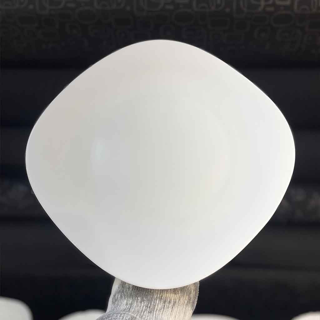 بشقاب چینی سفید ساده چهارگوش