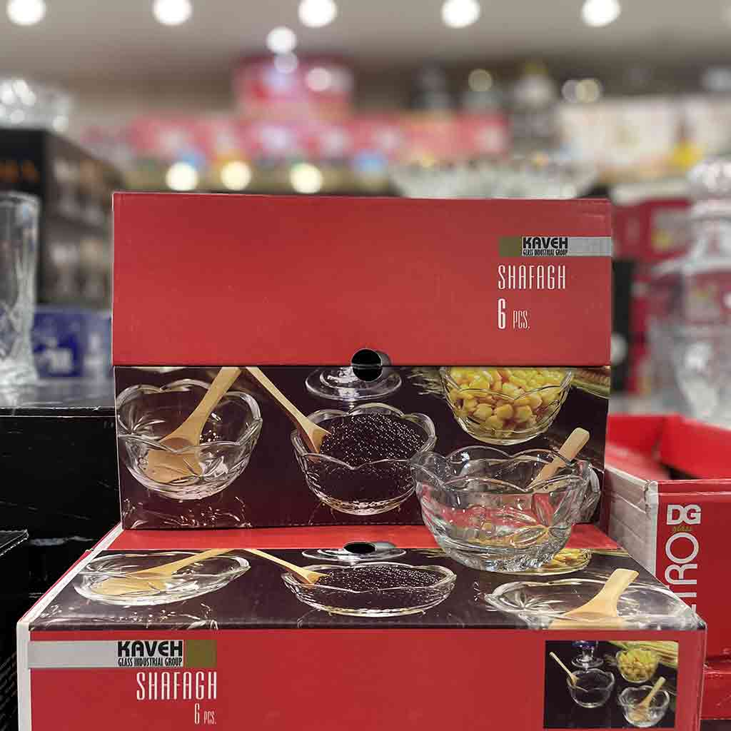 پیاله بلور کاوه مدل شفق بسته 6 عددی