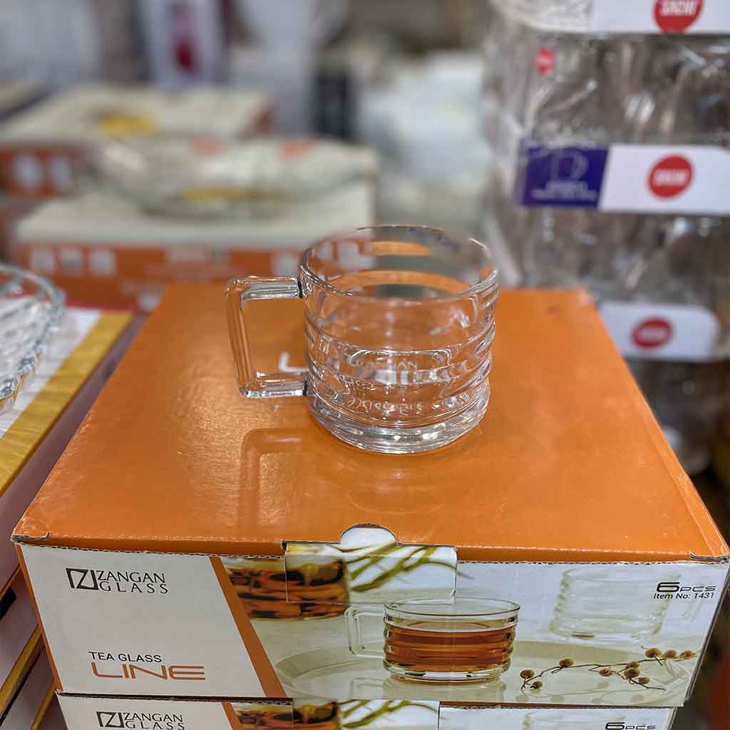 لیوان زنگان گلس مدل لاین بسته شش عددی