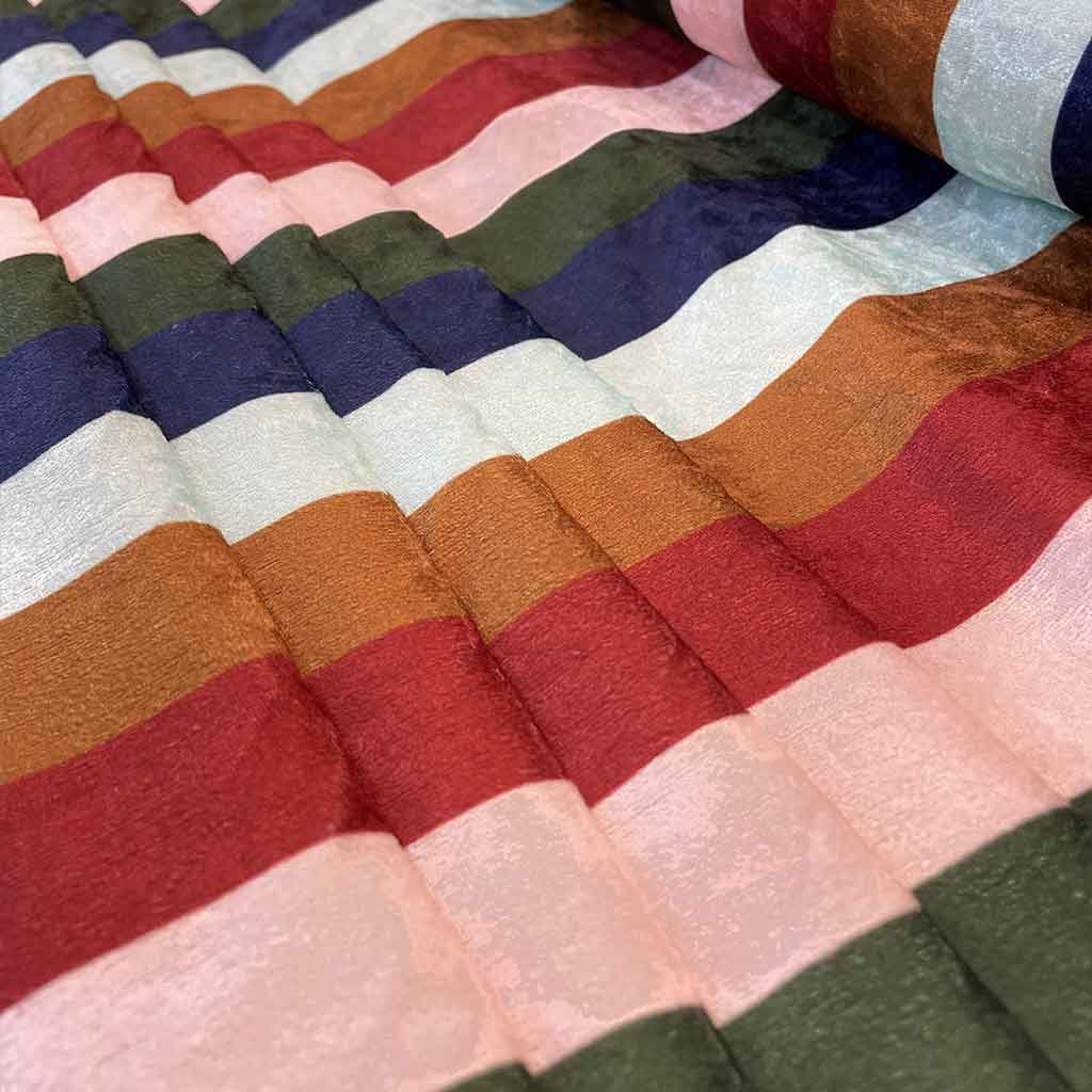 پارچه مخمل طرحدار رنگی عمودی