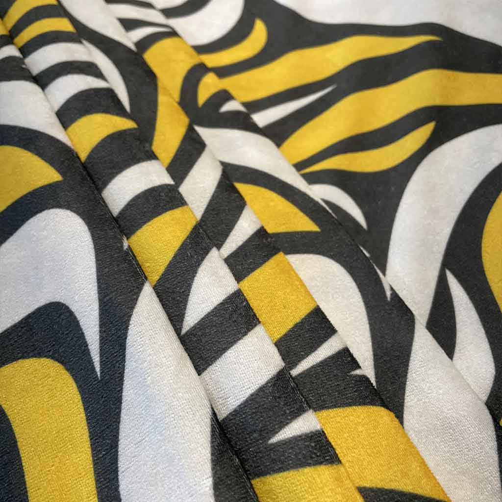 پارچه مخمل فانتزی زرد