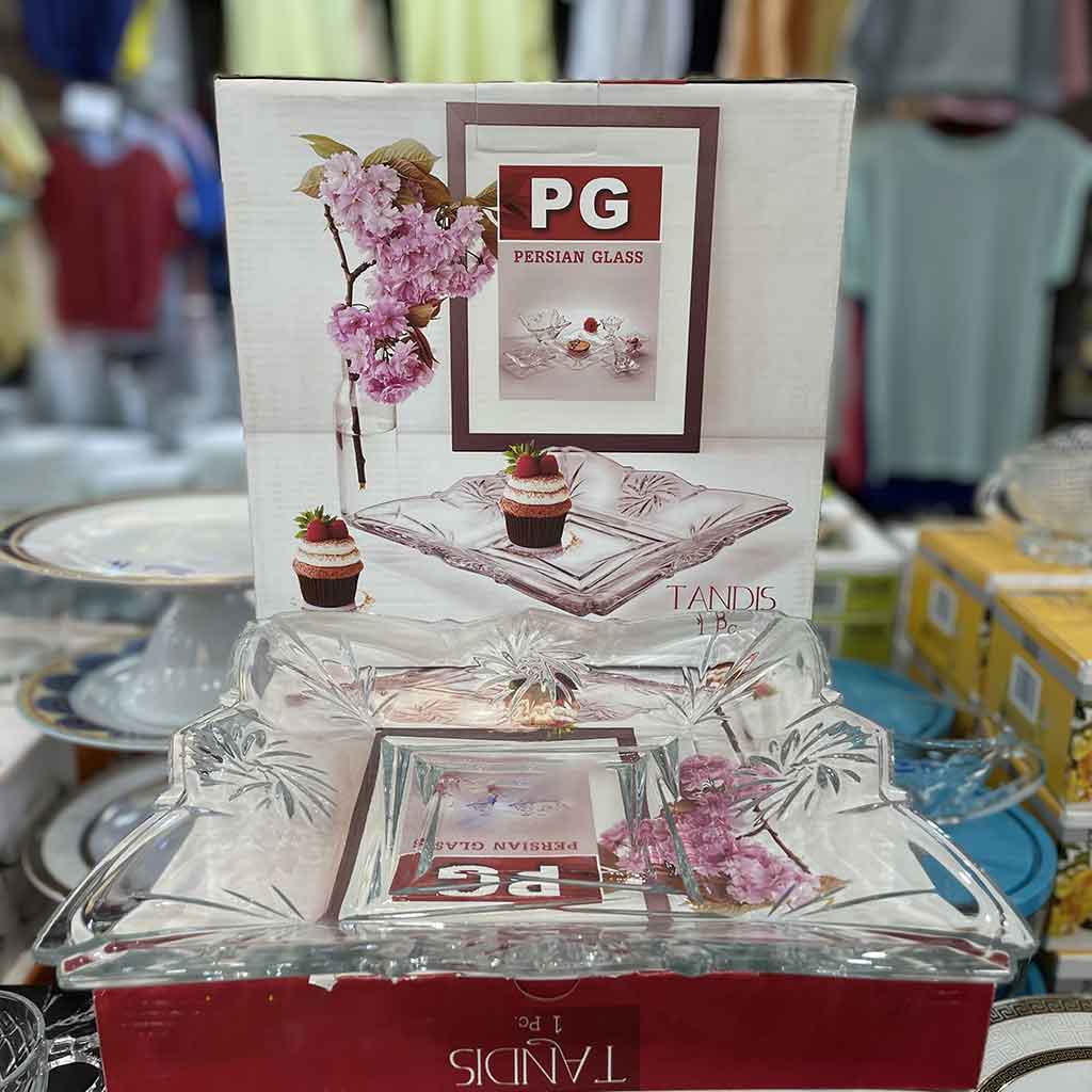 شیرینی خوری شیشه ای تندیس