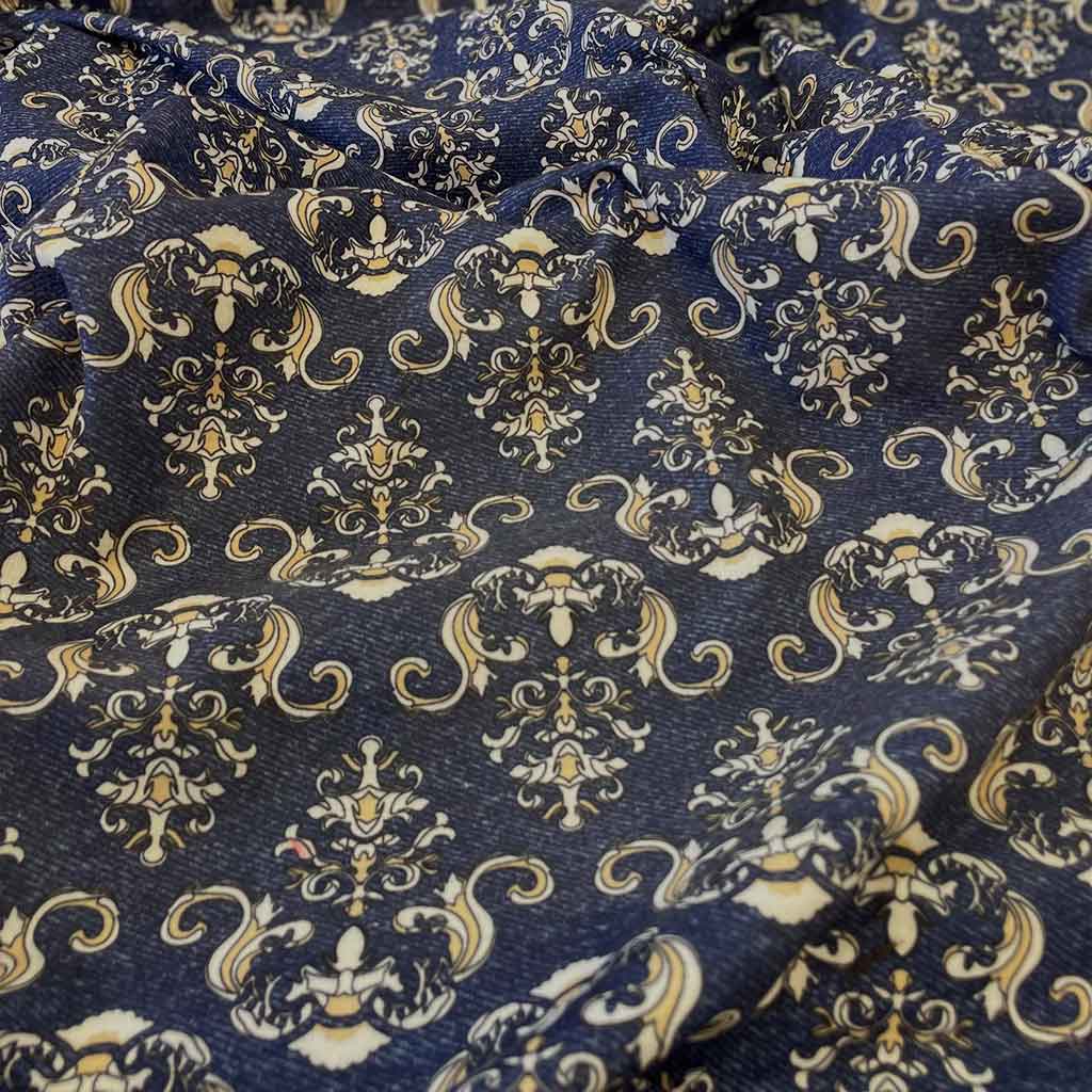 پارچه آنغوره طرحدار سورمه ای