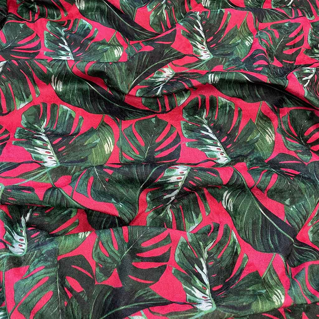 پارچه مخمل هازان طرح برگ