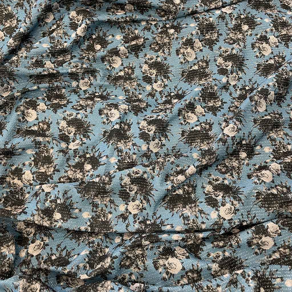 پارچه لمه طرحدار مدل گل رز سفید