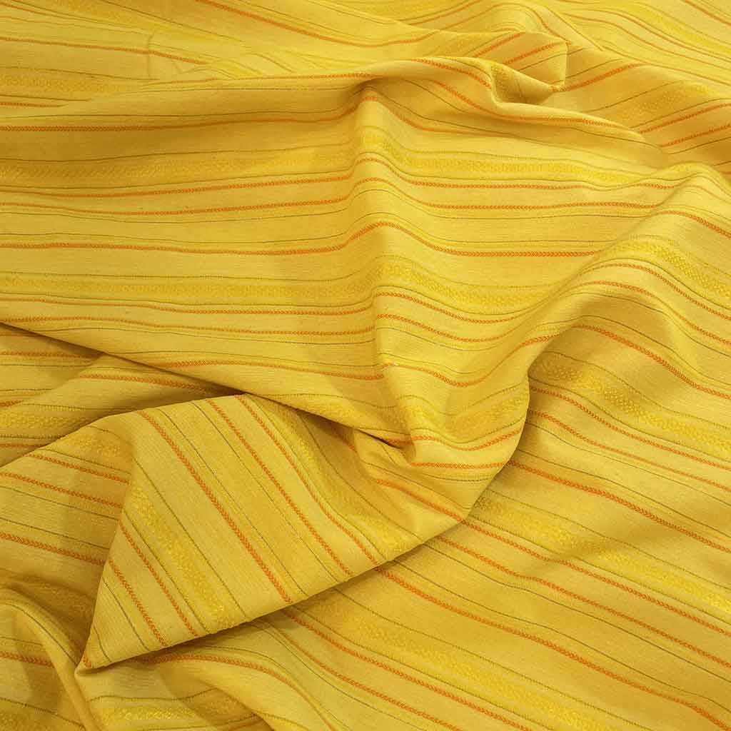 پارچه نخی راه راه زرد