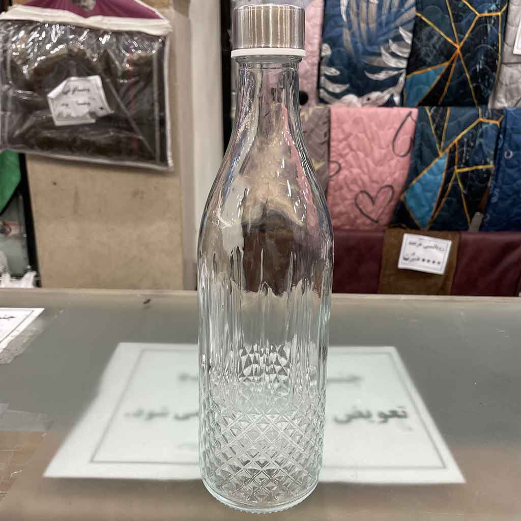 بطری آب شیشه ای درب دار