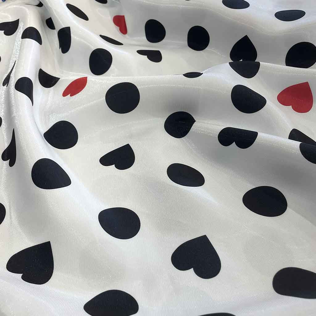 ساتن براق طرح قلب و دایره