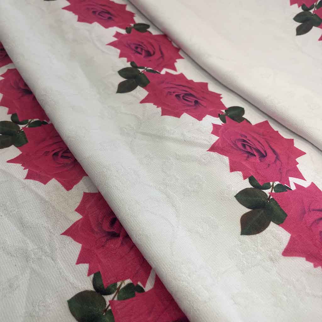 پارچه ژاکارد طرحدار گل رز