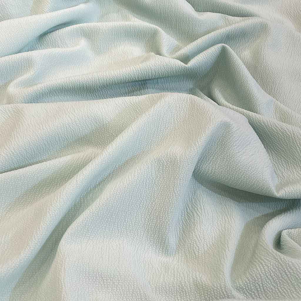 پارچه کریشه پفکی ساده رنگ سبزآبی