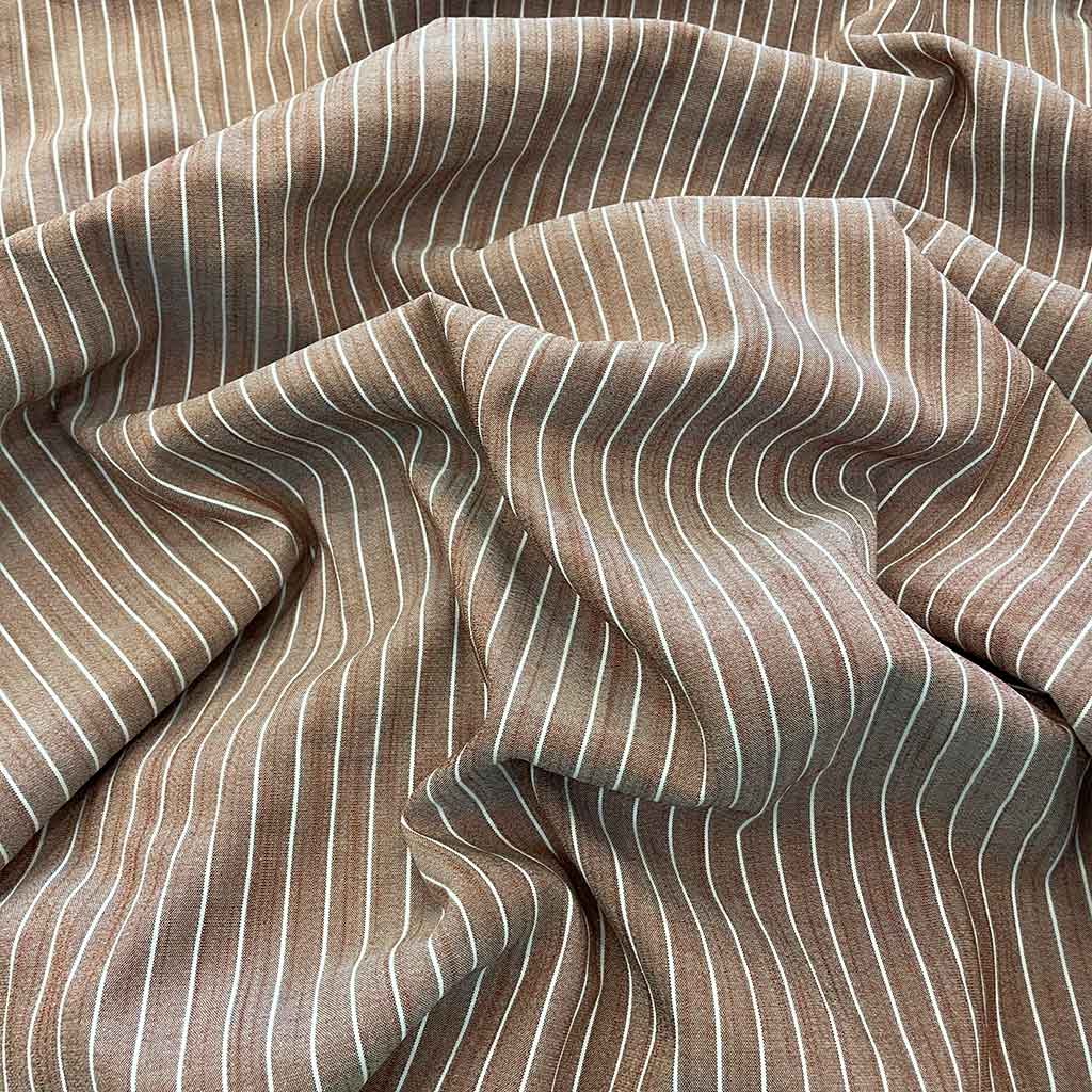 پارچه تترون آکسفورد قهوه ای راه راه