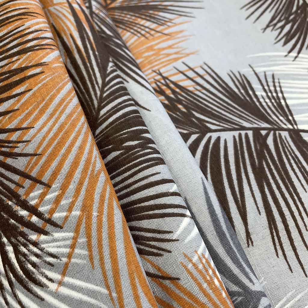 پارچه ملحفه ای طرح برگ نخل قهوه ای