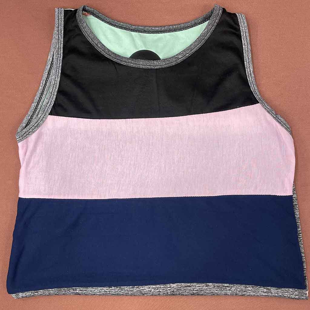 تاپ زنانه استین حلقه ای رنگی راحتی