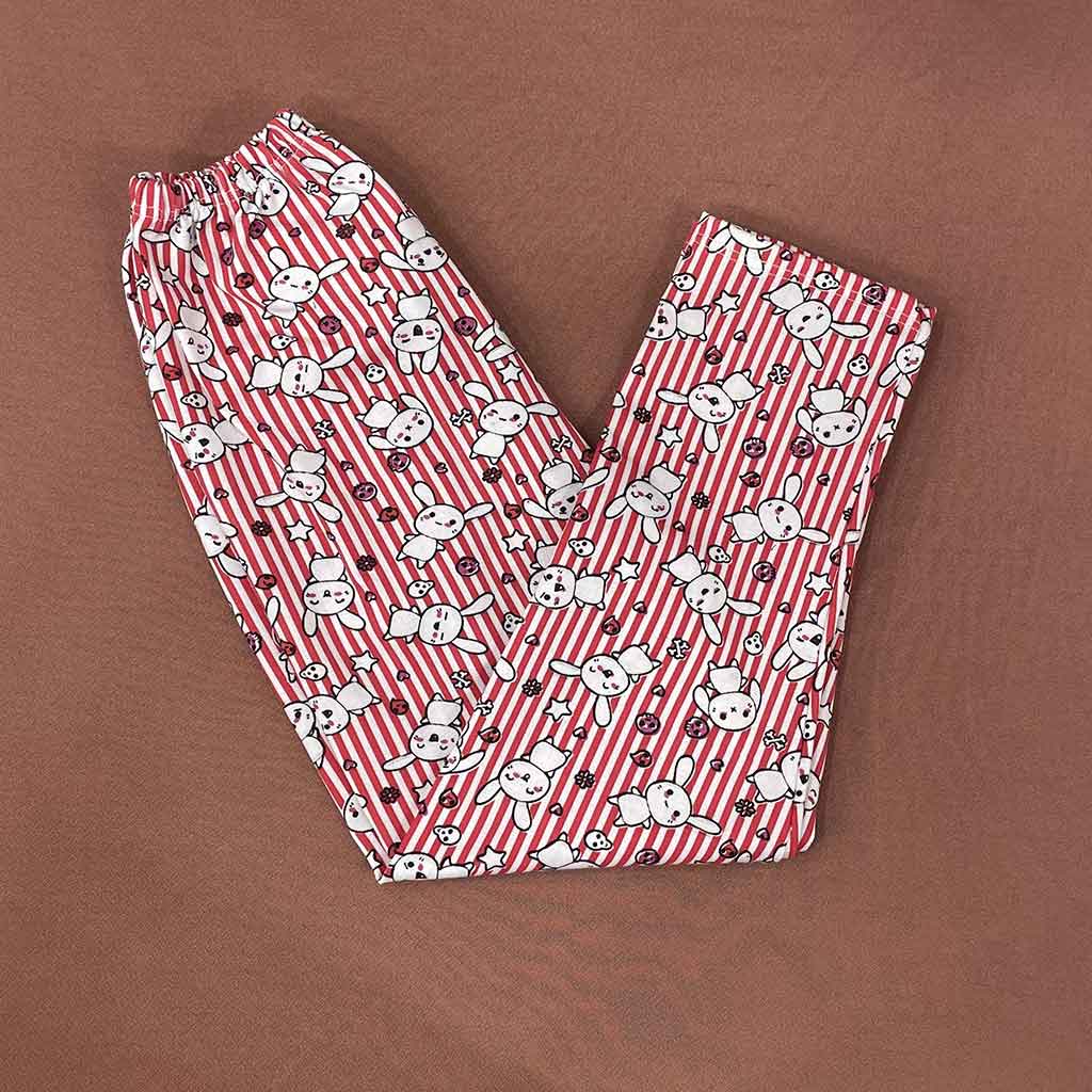 شلوار بچگانه طرح خرگوش خط دار