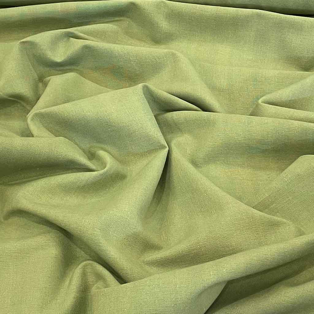 پارچه لنین ساده زیتونی