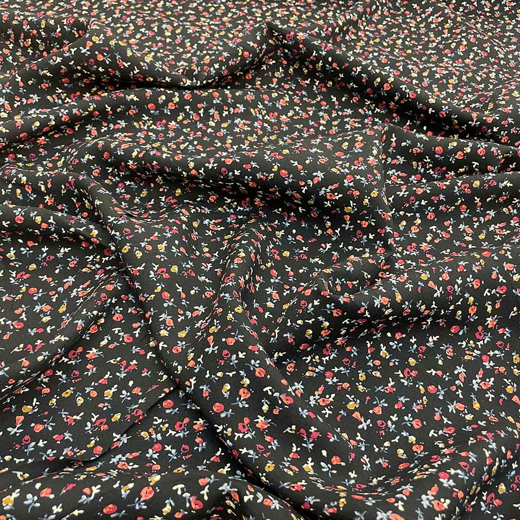 خرید پارچه نخی گرم بالا گل رز ریز