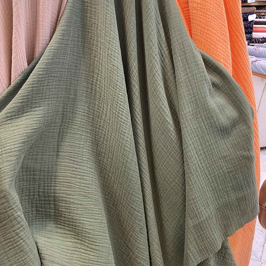 پارچه موسلین رنگ سبز سدری