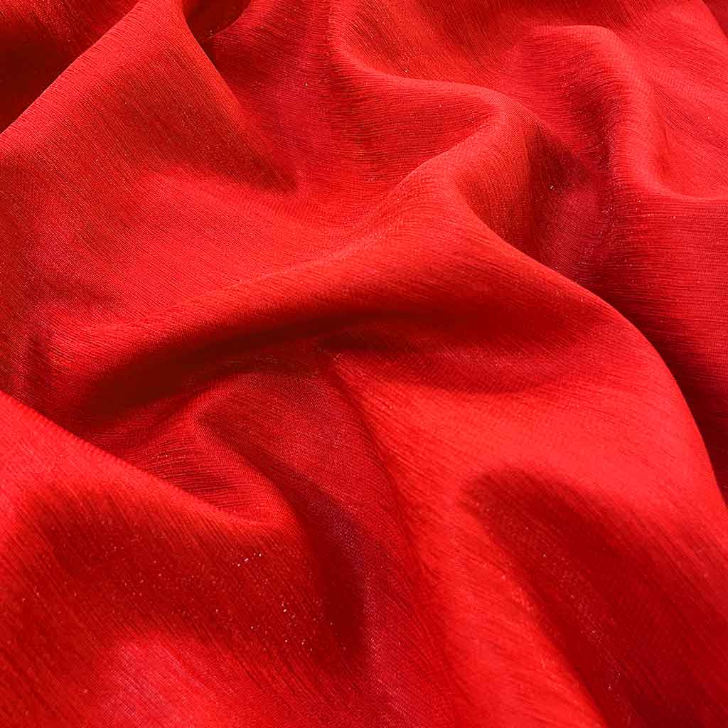 پارچه کتان کریستال قرمز