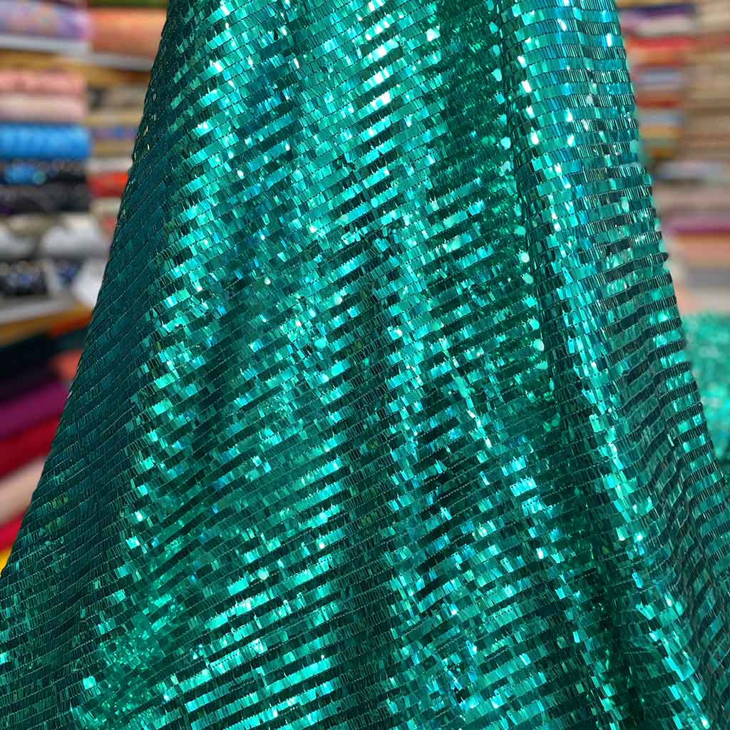 پارچه گیپور پولکی سبز