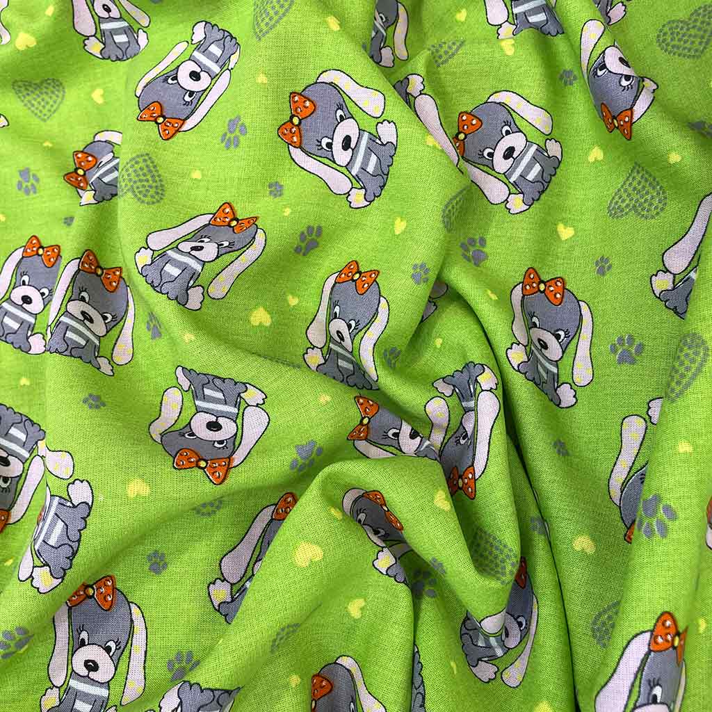 پارچه نخی فانتزی طرح سگ