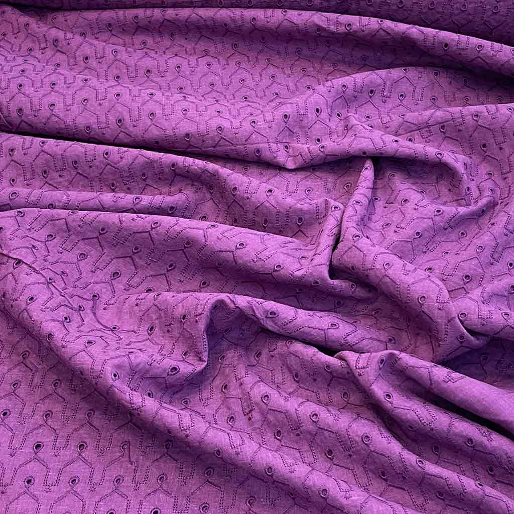 پارچه خامه دوزی امبرودی بنفش