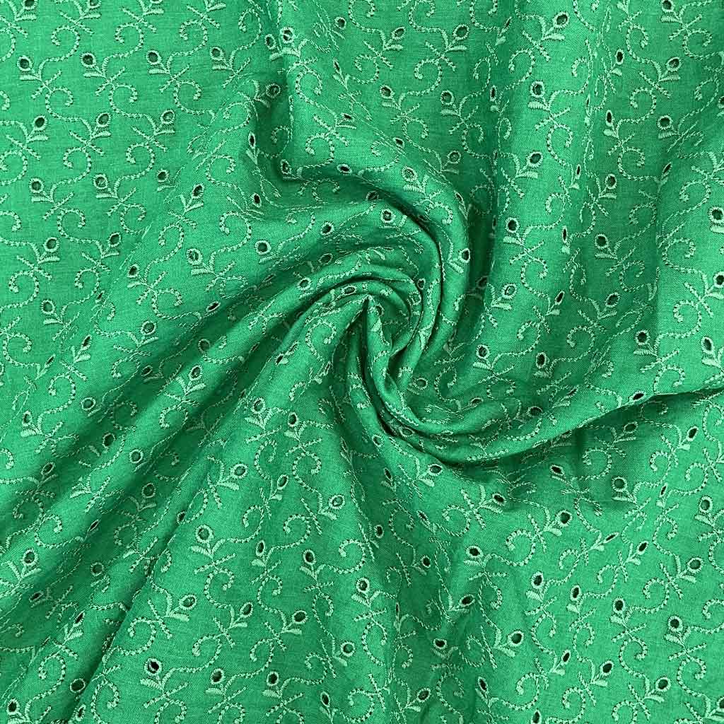 پارچه خامه دوزی امبرودی سبز