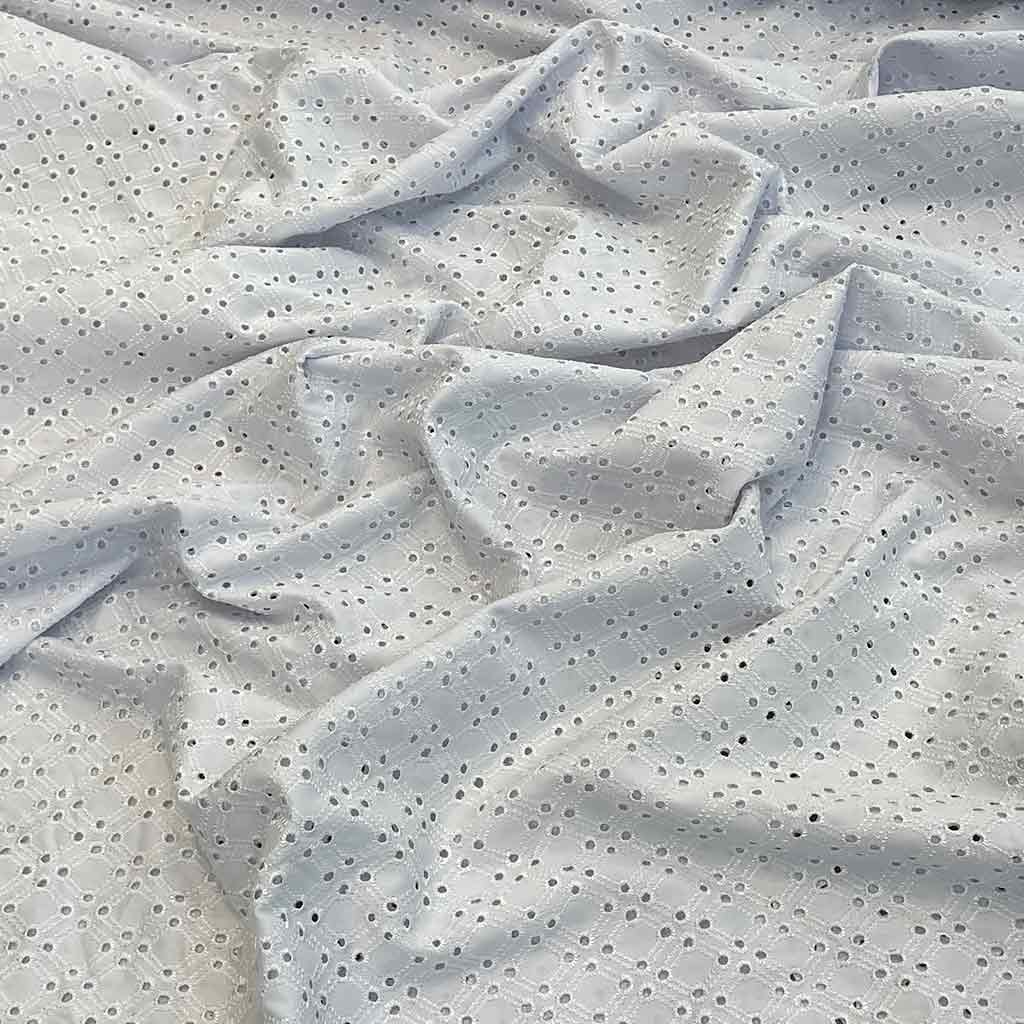 پارچه خامه دوزی امبرودی سفید