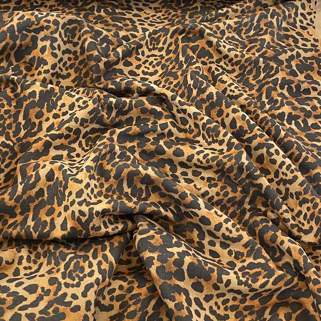 پارچه مخمل طرحدار پلنگی قهوه ای