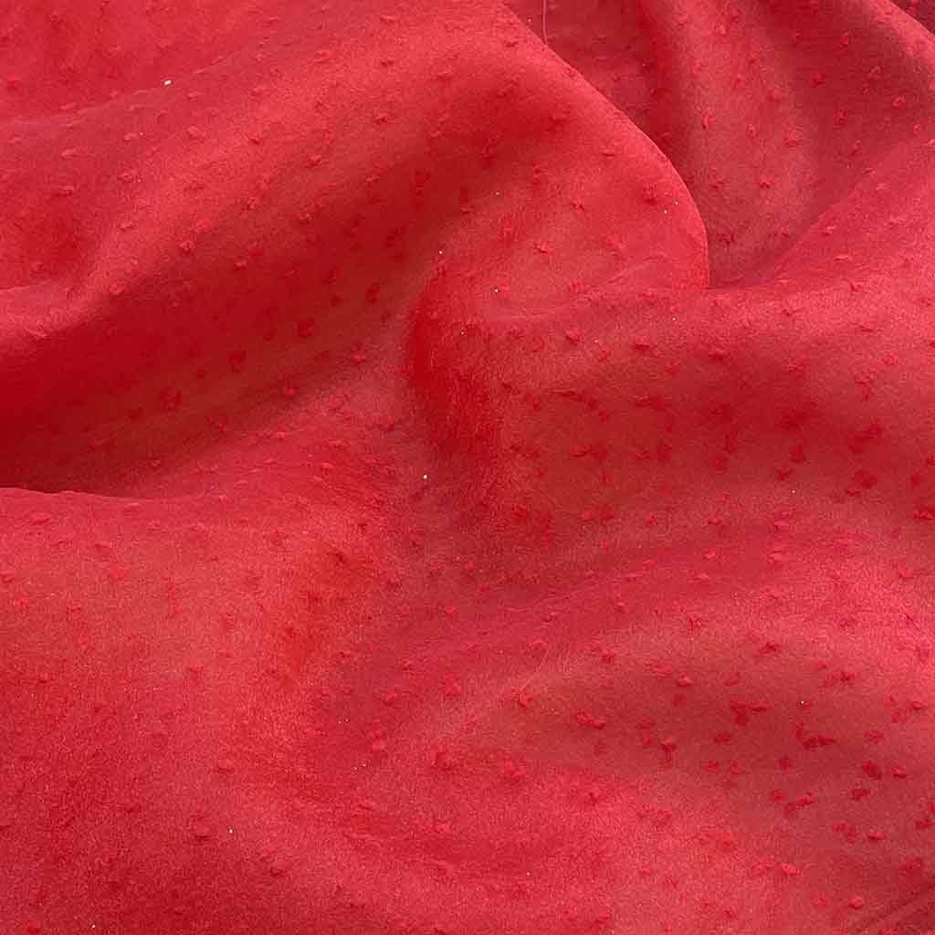 پارچه تور آدامسی قرمز