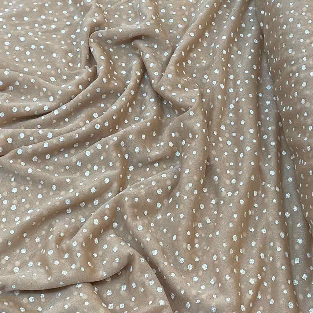 پارچه دانتل کشی توپی کرم