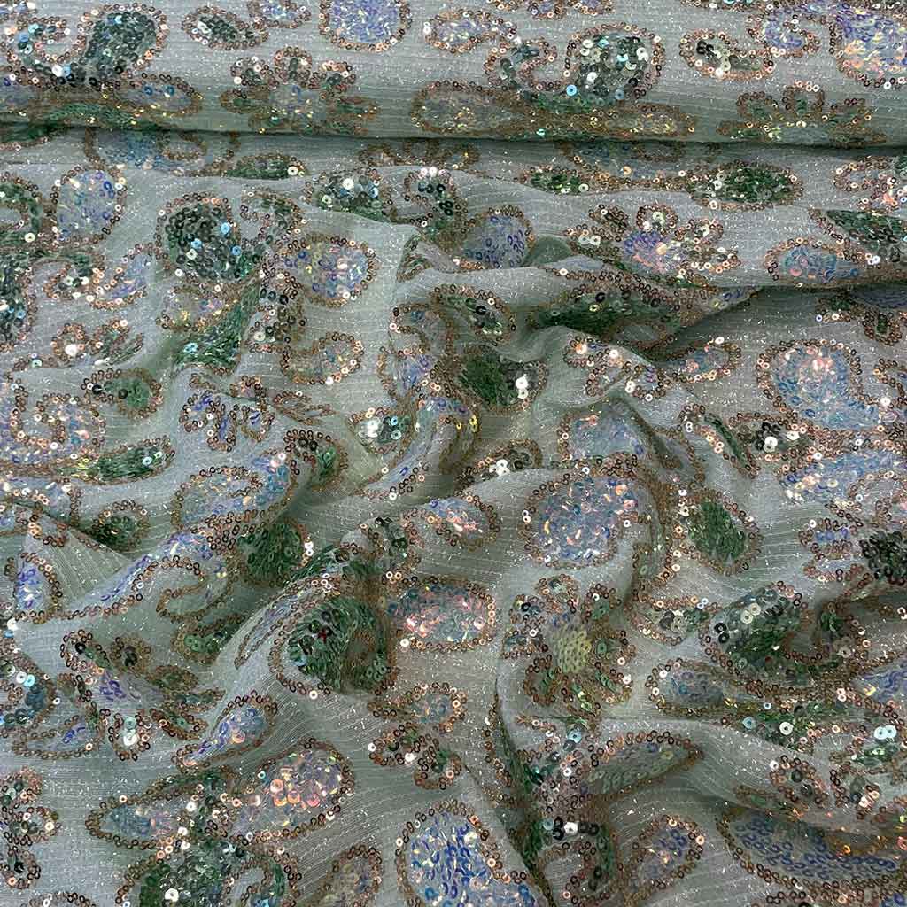 پارچه لمه پولکی رنگ سبز