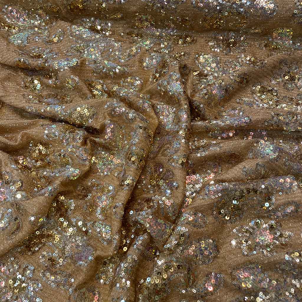 پارچه لمه پولکی رنگ شتری