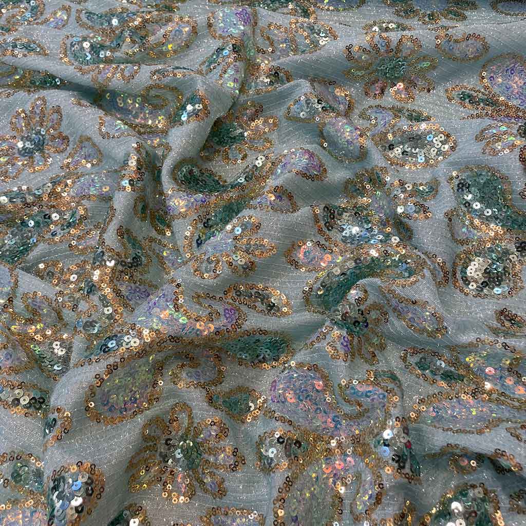 پارچه لمه پولکی رنگ آبی