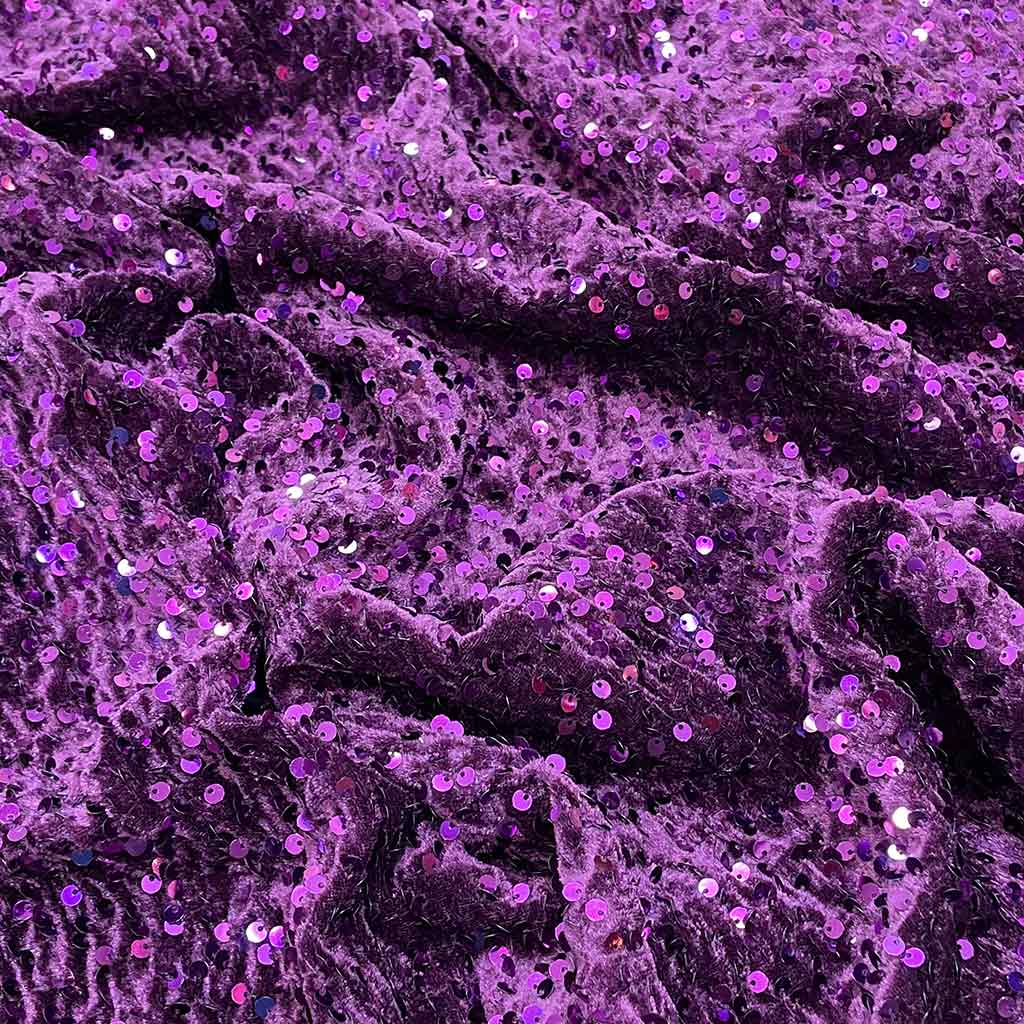 پارچه مخمل پولکی بنفش