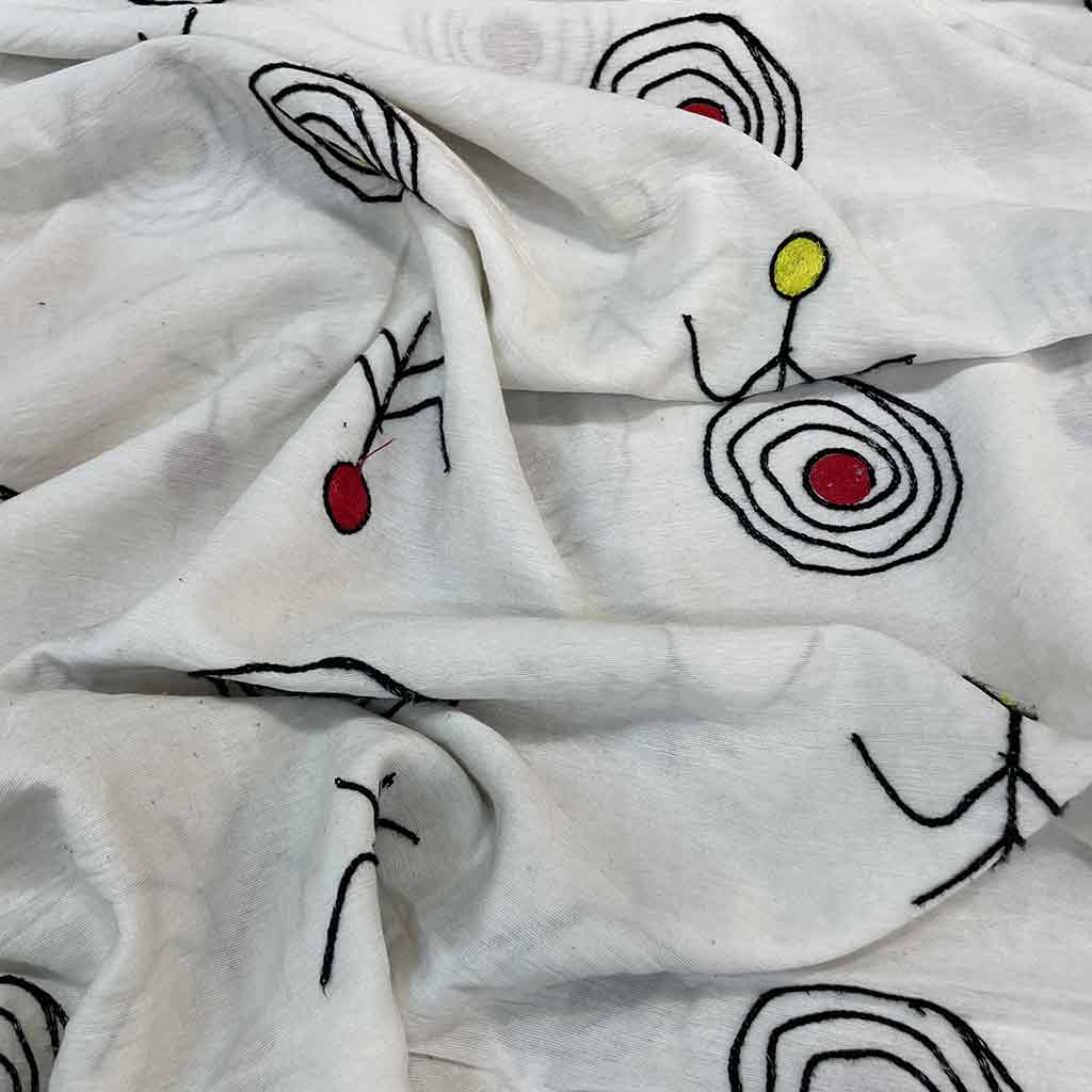 پارچه خامه دوزی طرح انسان